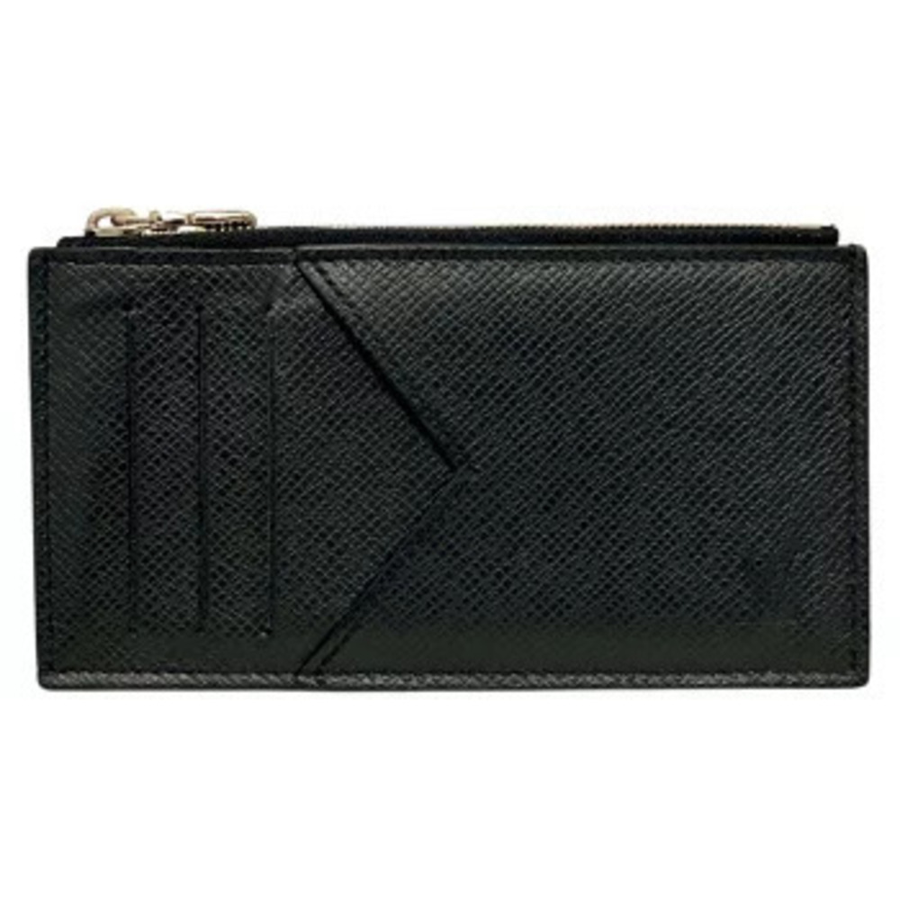 LOUIS VUITTON Taiga Coin Card Case Pass Commuter Black Leather